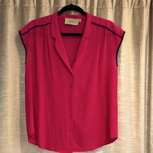 Hot Pink Silk Shirt by Creative Commune